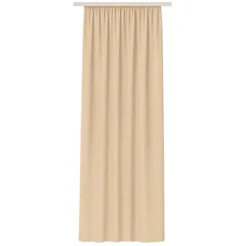 BestLivings Vorhang Blickdicht Aber Lichtdurchlässig (140x145cm / 1 Stück) Gardine Uni (Beige) mit Kräuselband/Universalband, Dekoschal für Fenster, Balkon - Dekorativer Gardinenschal