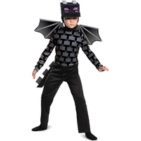 Disguise Official Minecraft Ender Dragon Costume Kids Black, Minecraft Fancy Dress Up Outfit for Boys Children Week Birthday L