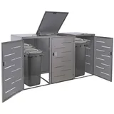 Mendler Mülltonnenverkleidung HWC-E83 116 x 212 x 98 cm grau