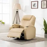 Massage-schaukelsessel Creme Kunstleder