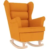 Schaukelsessel Dunkelgelb 74x90x102 cm Stoff - Gelb/Dunkelgelb