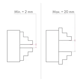 Eberth Dreibackenfutter mit 50 mm Durchmesser, 2' 3-Backenfutter Selbstzentrierend, Anschluss-Gewinde 1' -8 tpi, Inkl. Spannwerkzeug, Drechselbank Zubehör,
