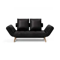 Innovation Living Schlafsofa Ghia Eiche Lederoptik Black