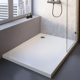 Schulte Duschwanne Adria aus hochwertigem Sanitäracryl, 100x80 cm inkl. Wannenträger, Ab- und Überlaufschutz, Pflegeleicht und alterungsbeständig, Größe wählbar