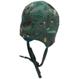 STERNTALER - Baby-Mütze Waldtiere zum Binden in dunkelgrün, Gr.41,