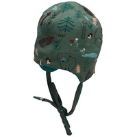 STERNTALER - Baby-Mütze Waldtiere zum Binden in dunkelgrün, Gr.41,