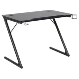 AC Design Furniture Ted Gaming-Schreibtisch, H: 74 x B: 100 x T: 60 cm, Schwarz, Metall/MDF, 1 Stk.