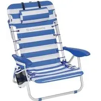 Songmics Campingstuhl 2er Set Blau-Weiß