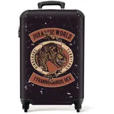 NoBoringSuitcases.com© Kinderkoffer Vintage - Jungen - Dino - Jurassic world - Kinder 55x35x20cm, 4 Rollen, Kinder Koffer Klein, Trolley Handgepäck bunt 35 cm x 55 cm x 20 cm