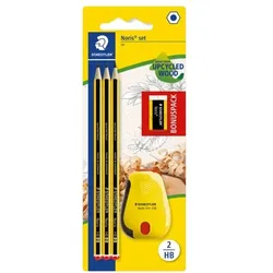 Staedtler Bonus-Pack: 3er-Pack Bleistifte »Noris® 120 HB« mit Radiergummi und Anspitzerdos schwarz