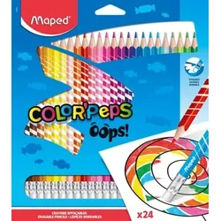 HELIT M832824 Radierbare Buntstifte COLOUR'PEPS OOPS x24 - Blisterschachte