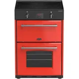 Belling Farmhouse 60 Ei EU Range Cooker, 60cm breit, Backofen und Elektrogrill, Induktionskochfeld, rot