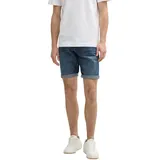 Tom Tailor Herren Jeans Short TTJOSH REGULAR SHORTS Mid Waist Regular Fit -Blau Grau Regular Fit 1044973-10120 Used Dark Blau Normaler Bund Reißver