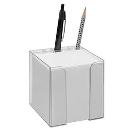 Folia Zettelbox mit Stiftehalter transparent inkl. 700 Notizzettel weiß, 1 St.
