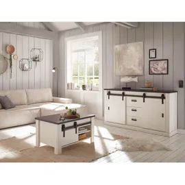 furn.design Sideboard 162 x 91 x 43 cm Weiß / Anthrazit