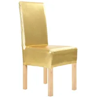 VidaXL 6 Stk. Stretch-Stuhlhussen Golden Gerade