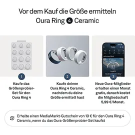 Oura Ring 4 Ceramic, Größe 4, Midnight Smart