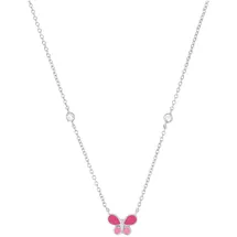 Prinzessin Lillifee Kette mit Anhänger Schmetterling rosa/weiß Silber 925