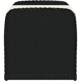 vidaXL Sitzbank mit Stauraum & Kissen Schwarz 80x51x52 cm Poly Rattan