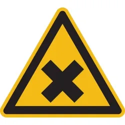 König Werbeanlagen Warnzeichen, Warnung vor gesundheitsschädlichen oder reizenden Stoffen W018 - DIN 4844/BGV A8 - 200 mm Folie selbstklebend
