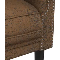 vidaXL Sofa Braun Kunstleder Wildleder-Optik - Braun