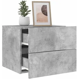 vidaXL Wand-Nachttische mit LED-Leuchten 2 Stk. Betongrau