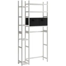 Vicco Waschmaschinenschrank Weiß, 78.5 x 163 cm mit 2 Vliesschubladen