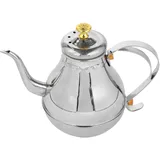YARNOW 1. 2L Edelstahl Teekessel Wasserkocher Retro Wasserkessel Kaffeekanne für Zuahause Küche Induktion Gasherde Kochplatten Silber