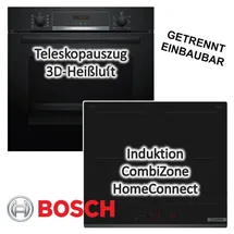 Bosch Herdset mit Backofen Schnellaufheizung + Induktionskochfeld