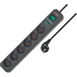 Brennenstuhl Eco-Line mit Schalter und Überspannungsschutz, 6-fach, 5m, schwarz (1159710515)