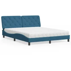 Bett mit Matratze – Blau, 160x200 cm – Eleganz & Komfort