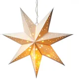 MARELIDA LED Papierstern Weihnachtsstern Faltstern 10LED D: 40cm Batterie weiß