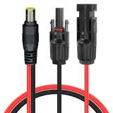 YAODHAOD Solarstecker auf DC 8mm Kabel 12AWG 1M DC7909 zu Solarpanel Stecker Solarkabel,für Jackery Explorer 240 500 1000 Bluetti EB70 EB3A Powerstation (4mm2, Solar to DC 8mm 1M)