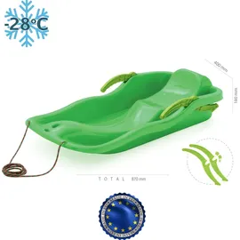 Prosperplast Kinder Schlitten BOB RACE - grün mit Seil und Lenkung - Grün