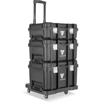 STAHLWERK Mobiler Werkzeugtrolley mit 3 Systemboxen Teleskopgriff