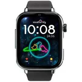 SaveFamily SaveWatch Plus 2 GPS+Cellular 49,8 mm Silber Silikonarmband Black is Black