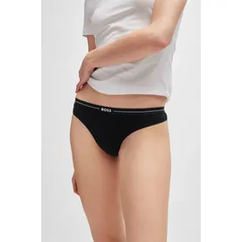Boss String "3P THONG", Damen, Gr. XL, 3 Stk., bunt (open miscellaneous 964), Jersey, Obermaterial: 90% Baumwolle, 10% Elasthan, körpernah, Unterhosen String, mit BOSS Logobund
