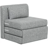 Homcom - Bodensessel 2-in-1 Klappbar Schlafsofa mit Leinenoptik, Gepolstert Bodenstuhl bis 240 kg belastbar für Wohnzimmer, Schlafzimmer, Grau