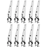 Vevor Übersteigschutz Zaunerhöhung, 10er-Pack, Stacheldrahtabweiser 375 mm, Stacheldrahthalter für 3,3 cm bis 3,8 cm Maschendrahtzäune, Ω-Halterungsdesign, Stacheldrahtarm aus verzinktem Stahl