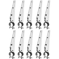Vevor Übersteigschutz Zaunerhöhung, 10er-Pack, Stacheldrahtabweiser 375 mm, Stacheldrahthalter für 3,3 cm bis 3,8 cm Maschendrahtzäune, Ω-Halterungsdesign, Stacheldrahtarm aus verzinktem Stahl