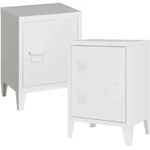 [en.casa] Nachtschrank Inari 57 x 40 x 30 cm Weiß