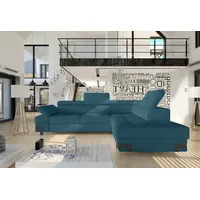 99rooms Rio L Ecksofa Velours Jasmine Türkis Rechts