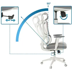 Bürostuhl / Drehstuhl ERGOMY W Sitz Stoff / Rücken Netzstoff grau mybuero