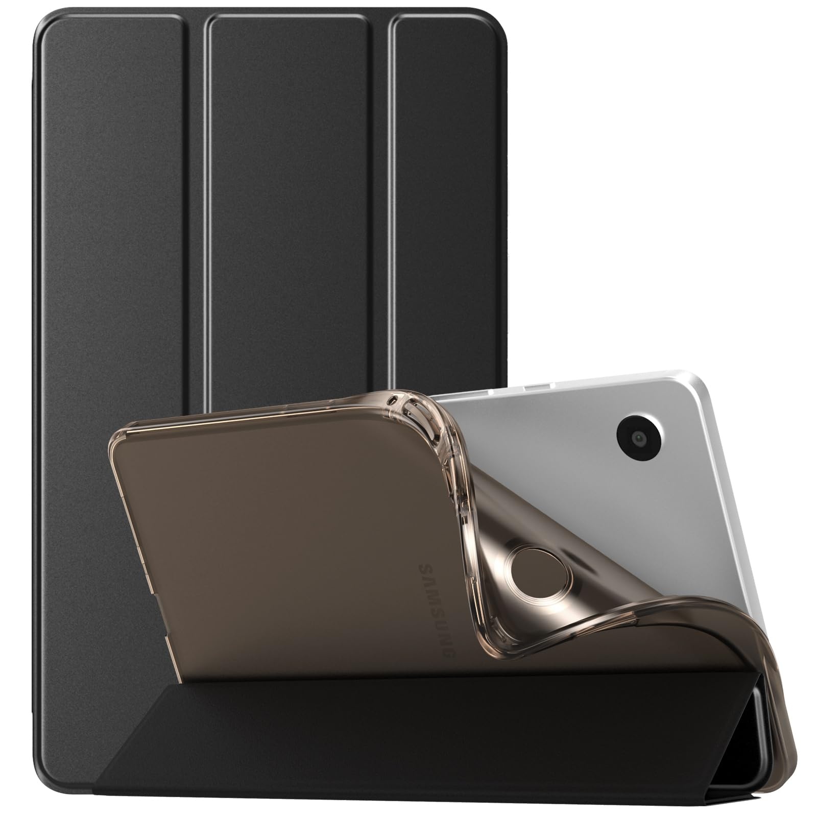 TiMOVO für Samsung Galaxy Tab A9 Hülle 8,7 Zoll 2023, Schlank Weich TPU-Schutzhülle mit Transluzent Mattiert Rückseite für das Neue Galaxy Tab A9 8,7 Zoll Tablet SM-X110/X115/X117, Schwarz