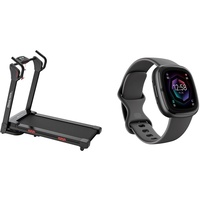 Mobvoi Home Laufband Neigung 3HP Falten Laufband 15% Steigungen mit Bluetooth Workout App & Fitbit Sense 2 by Google – Smartwatch Damen/Herren – Fitnessuhr mit integriertem GPS und Telefonfunktion