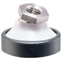 Gelenkteller, mit Rutschsicherung/Teller aus Thermoplast, Kugelelement aus rostfreiem Stahl | d1=M12 / Thermoplast | 22590.1112