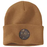 Carhartt Strickmütze mit Kleeblatt-Aufnäher, Carhartt Braun, Einheitsgröße - Einheitsgröße