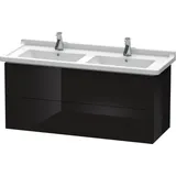 Duravit L-Cube Waschtischunterbau wandhängend, 2 Schubkästen, 1220mm, für Starck 3, LC626704040, Farbe: Schwarz Hochglanz Lack