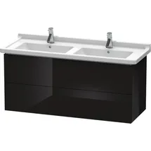 Duravit L-Cube Waschtischunterbau wandhängend, 2 Schubkästen, 1220mm, für Starck 3, LC626704040, Farbe: Schwarz Hochglanz Lack