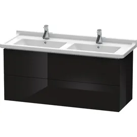 Duravit L-Cube Waschtischunterbau wandhängend, 2 Schubkästen, 1220mm, für Starck 3, LC626704040, Farbe: Schwarz Hochglanz Lack